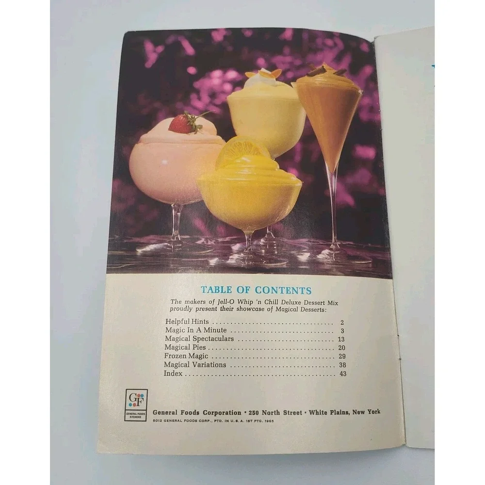 1965 RECIPE BOOK Whip'N Chill‎ Magical Desserts UNIQUE SEE B38.1GA0000